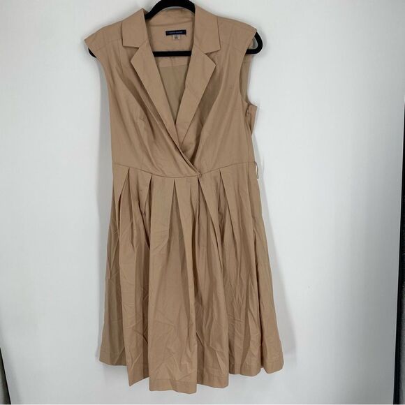 Tommy Hilfiger Women’s V Neck Sleeveless A Line Mini Dress Tan size 10 - Picture 1 of 3
